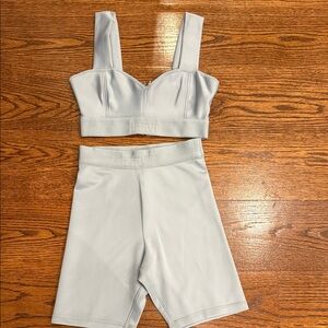 Herve Leger Light Gray Bike Shorts